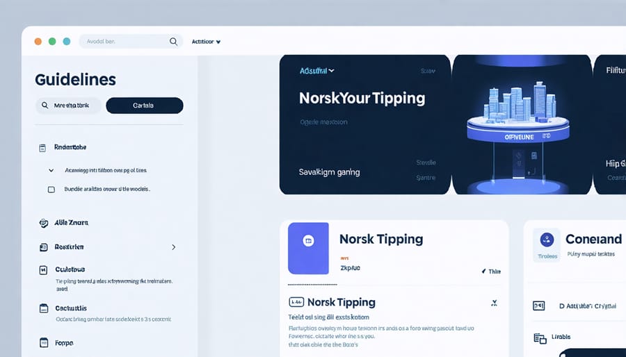 User interface of Norsk Tipping's legal Norwegian gaming platform showing main menu and games