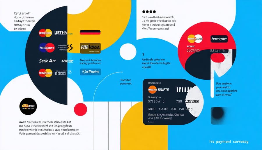 Visual guide displaying Norwegian payment systems and currency exchange information for tourists